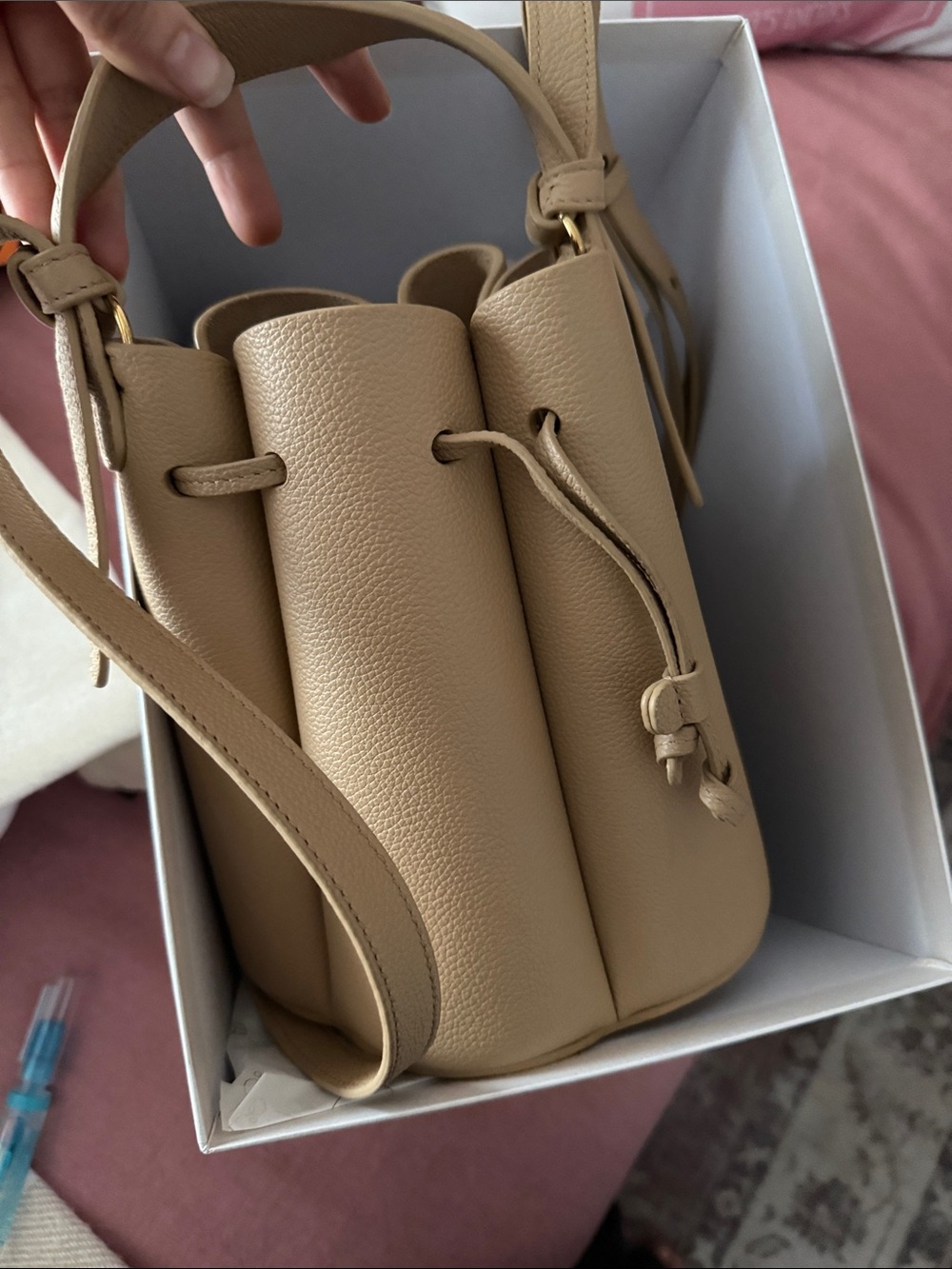 Polène Beige Bucket Bag Tan Mini Huit - Picture 6 of 7